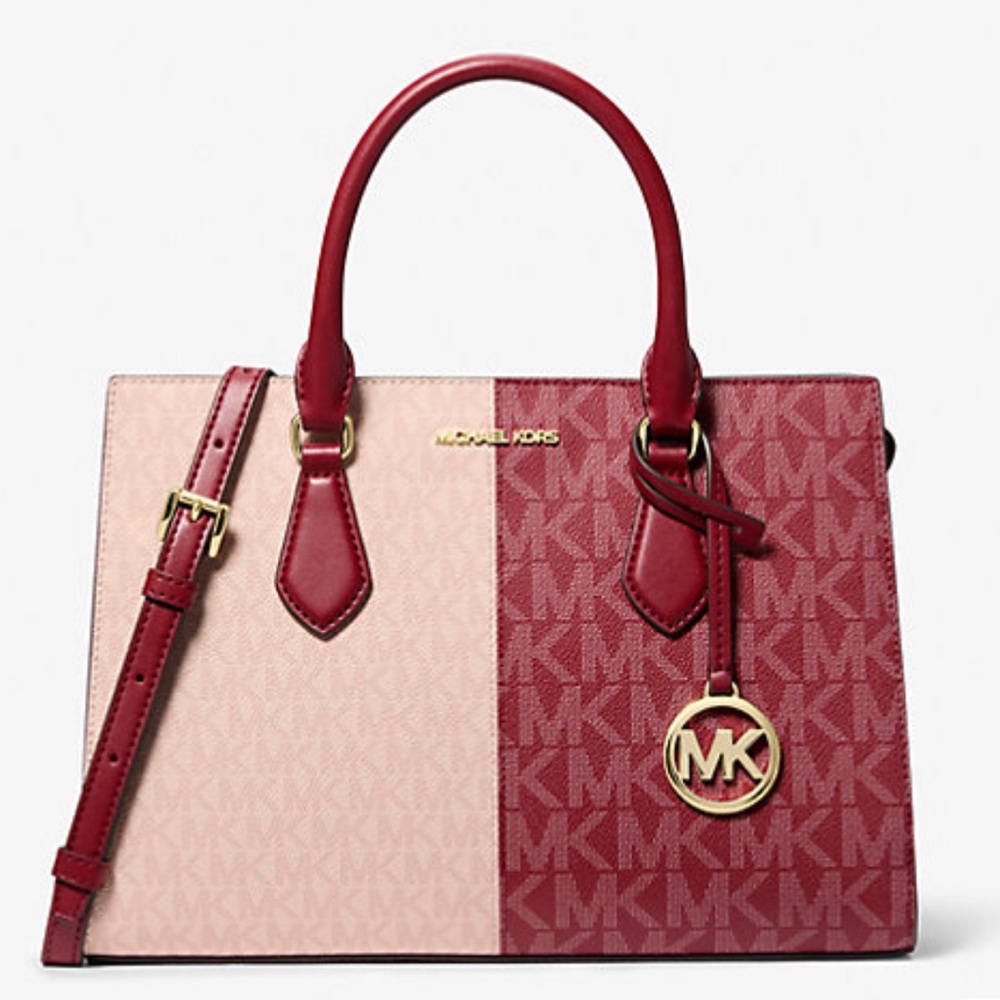 MICHAEL KORS Sheila Medium Two-Tone Metallic Signature Logo Satchel
Cherry Multi - Picture 1 of 16